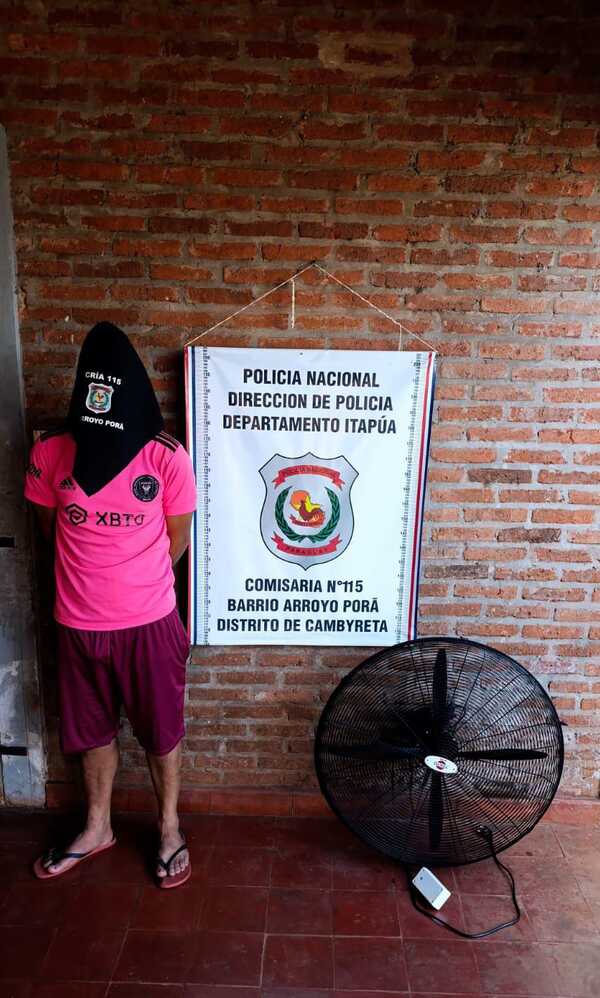 Hombre es aprehendido en Cambyretá tras hurto agravado y recuperación de ventilador robado