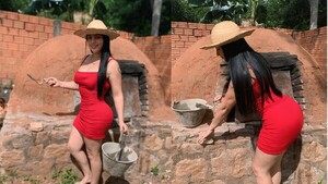 Cuerona caacupeña repara tatakuas para Semana Santa y causa furor