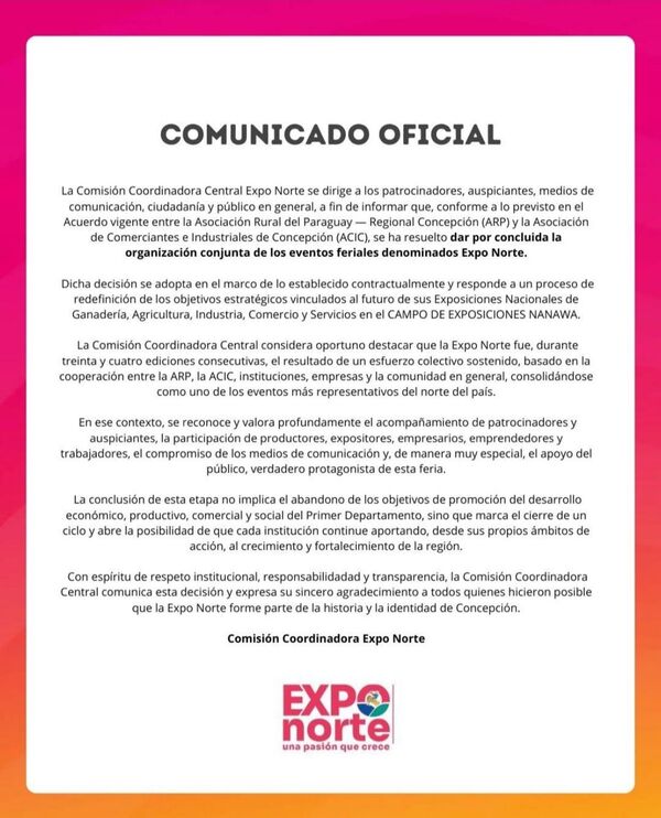 Expo Norte: anuncian el fin de la organización conjunta de la tradicional feria - Concepción al Día