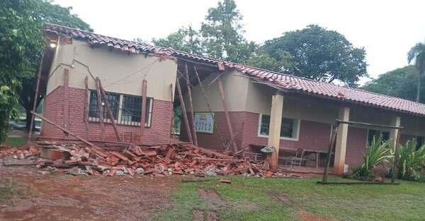 Villa del Rosario: el derrumbe del techo de una escuela causó susto  - Nacionales - ABC Color