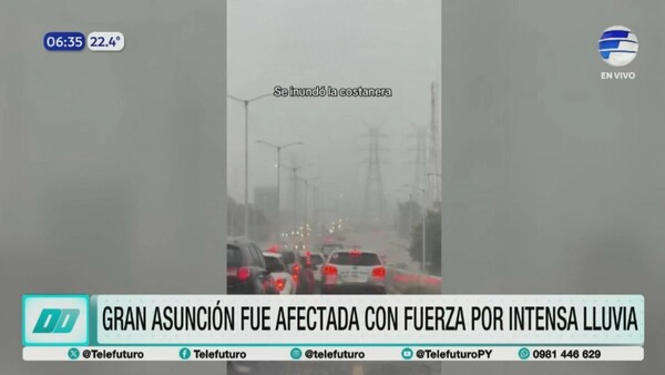 Asunción y Central bajo agua tras fuerte tormenta