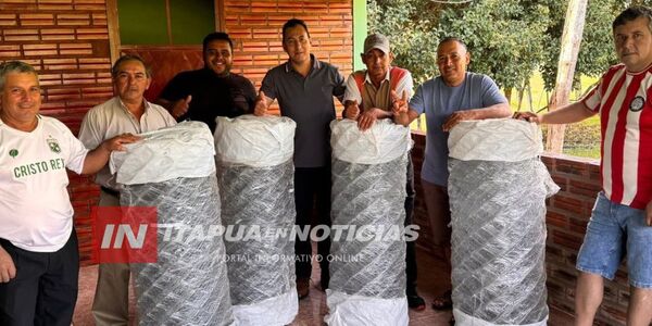 MUNICIPALIDAD DE NUEVA ALBORADA ENTREGA MATERIALES A IGLESIA SAN MARCOS