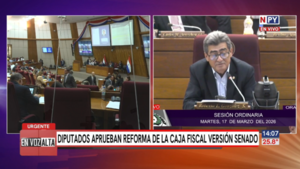 Diputados aprueban reforma de la Caja Fiscal versión Senado