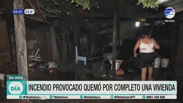 Joven incendia la casa de su padre de 72 años en el barrio Santa Rosa
