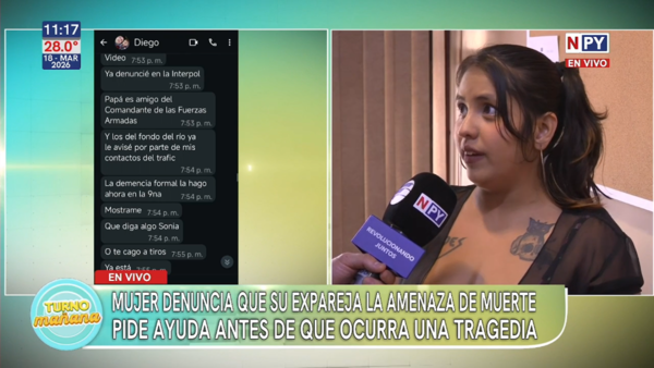 Mujer denuncia que su expareja la amenaza de muerte