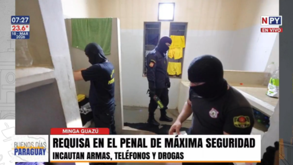 Incautan objetos prohibidos y aíslan a internos tras requisa en penal de Minga Guazú