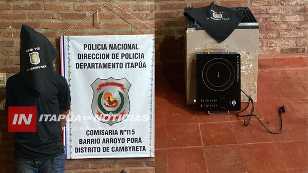 APREHENDEN A UN SUJETO QUE IRRUMPIÓ EN UNA VIVIENDA Y PERPETRÓ UN ROBO EN CAMBYRETÁ