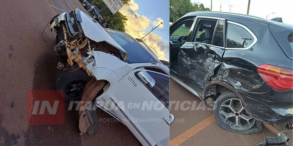 CHOQUE ENTRE CAMIONETA Y AUTOMÓVIL EN MARÍA AUXILIADORA