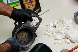 SENAD detecta cocaína oculta en un «motor de arranque»