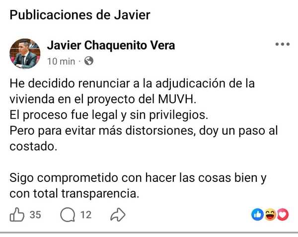 «Chaqueñito» decidió renunciar a vivienda del MUVH que desató polémica