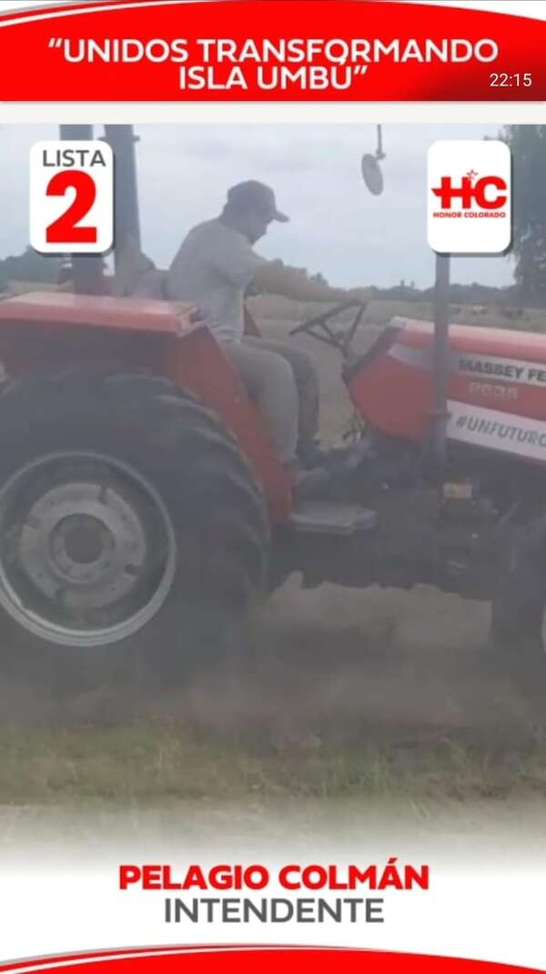 Video: denuncian uso y abuso de un tractor de la Gobernación de Ñeembucú con fines electorales - Política - ABC Color