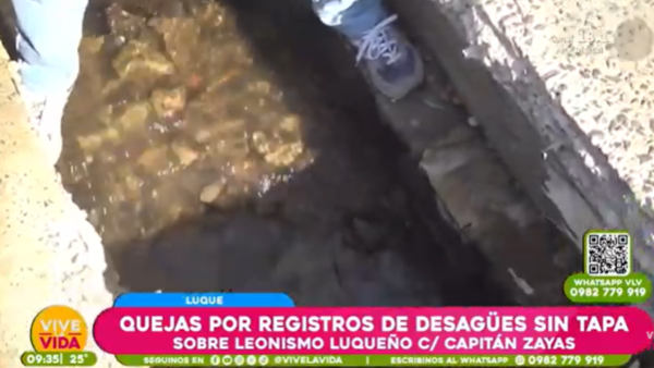 Luque: Quejas por registro de desagües sin tapa