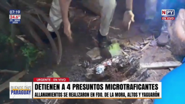 Presuntos microtraficantes escondían la droga bajo tierra: cuatro detenidos tras allanamientos