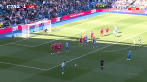 Iba a ser un golazo: el tremendo tiro libre de Diego Gómez que desvió Giorgi Mamardashvili