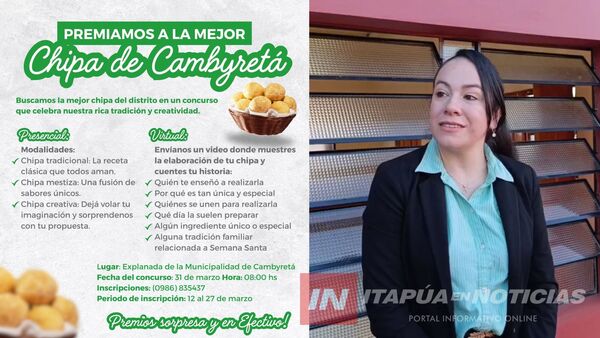 BUSCAN ELEGIR LA MEJOR CHIPA DE CAMBYRETÁ EN CONCURSO MUNICIPAL