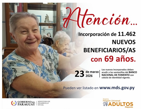 El programa de Adultos Mayores ya llegó a todos los de 69 años