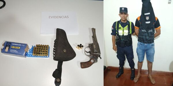 APREHENDEN A HOMBRE POR REALIZAR DISPAROS E INCAUTAN ARMA DE FUEGO EN HOHENAU