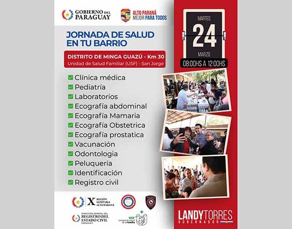 Jornada de salud llegará a Minga Guazú con servicios gratuitos para la comunidad | DIARIO PRIMERA PLANA