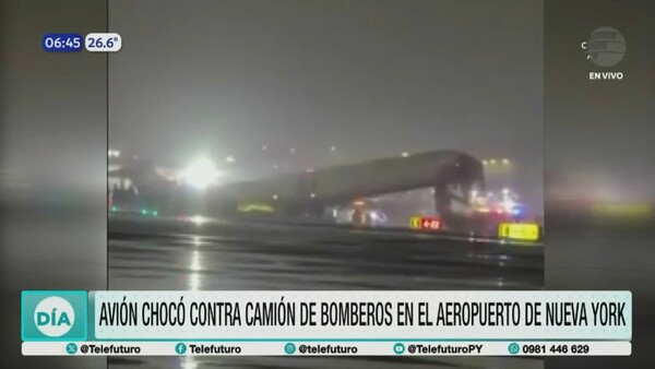 Choque entre avión y camión de bomberos deja dos muertos en aeropuerto de Nueva York