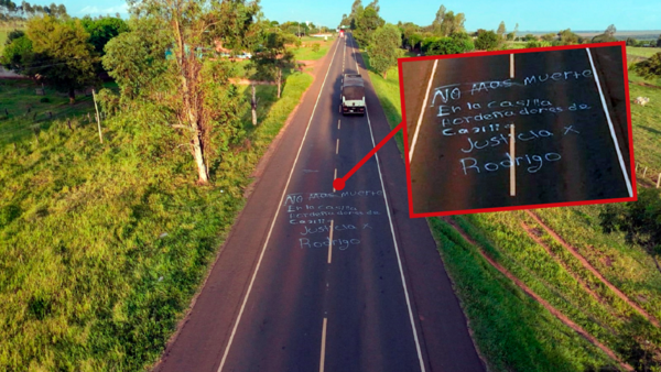 Pintan ruta PY03 para pedir justicia por adolescente que murió en ordeño de combustible