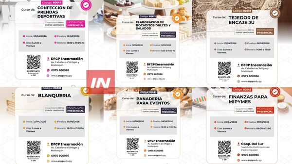 SNPP ENCARNACIÓN LANZA NUEVOS CURSOS GRATUITOS CON SALIDA LABORAL