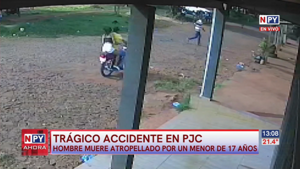 Fatal accidente en Pedro Juan Caballero: peatón muere arrollado por motociclista
