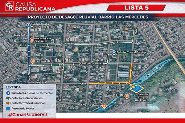 Equipo de candidata Venialgo expuso cómo funcionará el sistema de desagüe pluvial en 3 barrios de Hernandarias | DIARIO PRIMERA PLANA