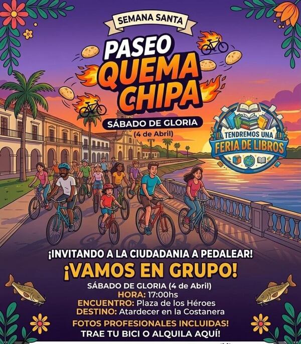 “Quema Chipa” ciclismo, cultura y atardecer en Semana Santa - Nacionales - ABC Color