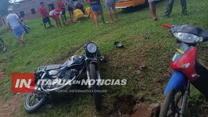 ACCIDENTE DE TRÁNSITO EN CAMBYRETÁ DEJA MOTOCICLISTA LESIONADO