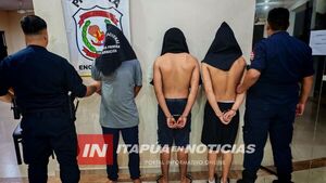 APREHENDEN A TRES PERSONAS Y RECUPERAN MOTOCICLETA HURTADA EN ENCARNACIÓN