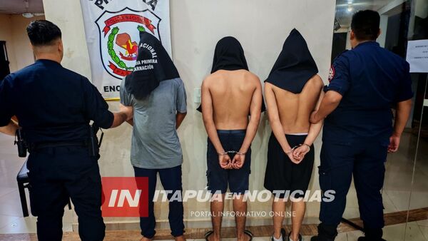 APREHENDEN A TRES PERSONAS Y RECUPERAN MOTOCICLETA HURTADA EN ENCARNACIÓN