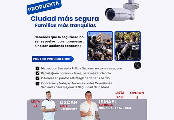 Equipo de Oscar “Melli” González presenta plan integral para fortalecer la seguridad en Hernandarias | DIARIO PRIMERA PLANA