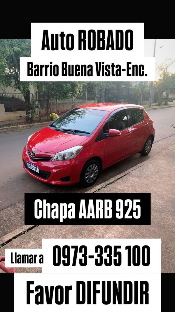 Delincuente se llevó un automóvil del Bº Buena Vista