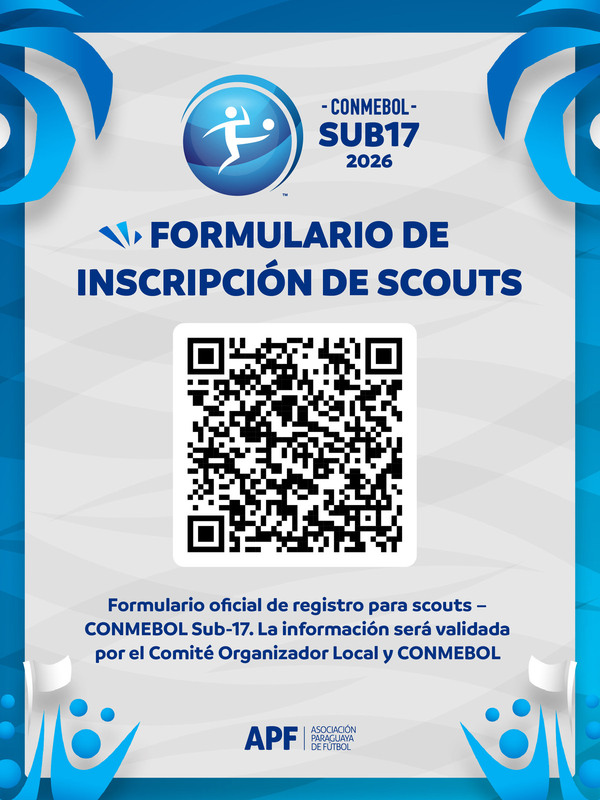 Formulario de inscripción de Scouts para la CONMEBOL Sub 17