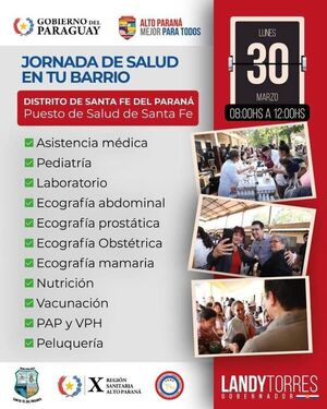 Jornada de Salud llegará a Santa Fe del Paraná con atención médica gratuita - ADN Digital