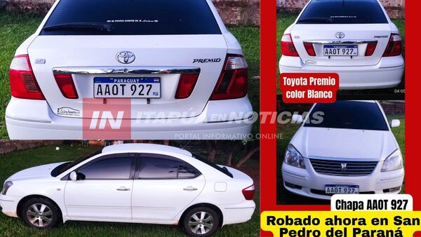 BUSCAN VEHÍCULO QUE FUE HURTADO EN SAN PEDRO DEL PARANÁ