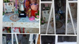 Hasta celular de juguete y anteojos le robaron a una angelita de su tumba