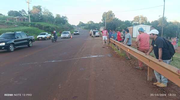 Trágico choque en Natalio deja un motociclista fallecido sobre la Ruta PY07