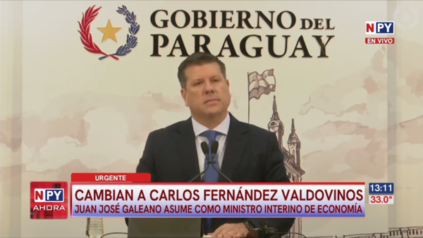Santiago Peña cambia a su ministro de Economía y analiza reemplazo definitivo tras Semana Santa