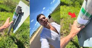 La Nación / Viral: Omar Castorino dejó 100 mil en un poste como “regalo” de Semana Santa