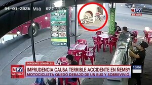 Motociclista sobrevive tras ser arrollado por un ómnibus en Ñemby
