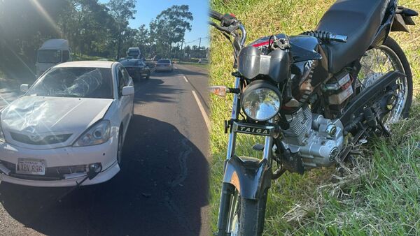 Imprudencia al volante: Motociclista alcoholizado termina herido tras chocar contra un automóvil en Encarnación