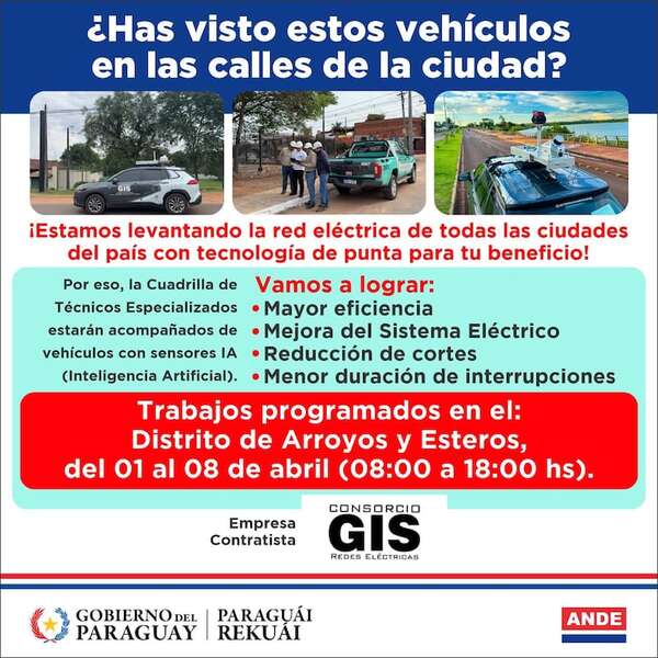 ANDE implementa tecnología de inteligencia artificial en trabajos en Cordillera y Central - Economía - ABC Color