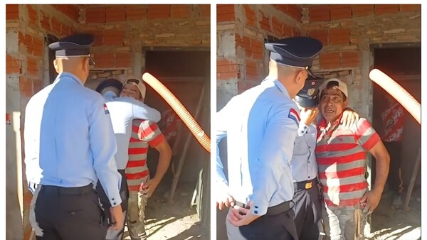 Hermanos aspirantes dan una sorpresa a su papá en su primer franco