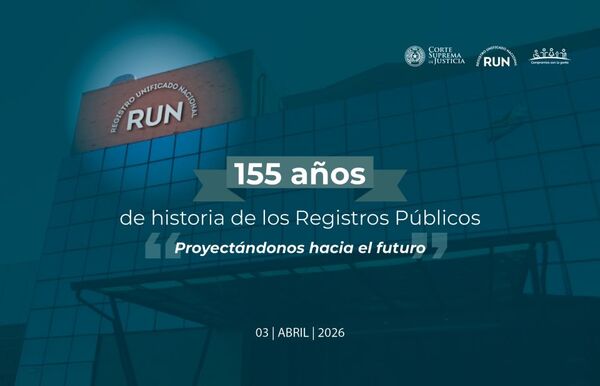 Se conmemoran 155 años de la creación de los Registros Públicos