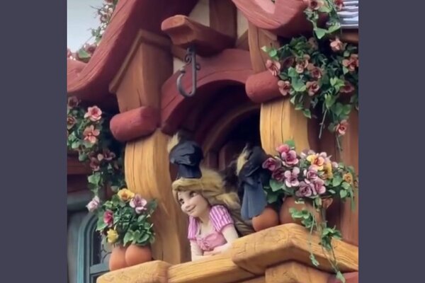 Popular / (VIDEO) ¡Dionoguarde! Cuervos atacaron a la princesa Rapunzel en Disneyland