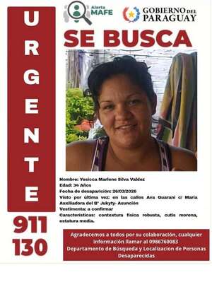 Alerta MAFE en Paraguay: buscan a una mujer de 34 años en Asunción - Policiales - ABC Color