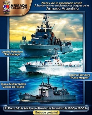 Domingo de Pascua: habilitan visitas a buques militares en el Puerto de Asunción - ADN Digital