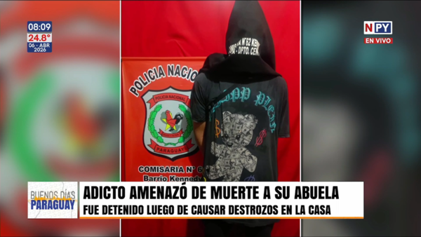 Joven fue detenido tras amenazar de muerte a su abuela y causar destrozos en su casa