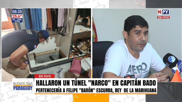 Hallaron túnel secreto en la vivienda de Felipe "Barón" Escurra, rey de la marihuana